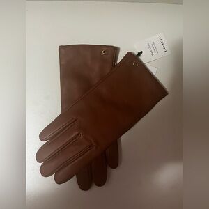 Women’s Coach Brown Leather Gloves (NEW WITH TAGS)